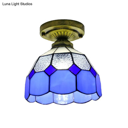 Lámpara de techo semiempotrada DecorBites™ Classic Bell Shade de cristal - 1 cabezal