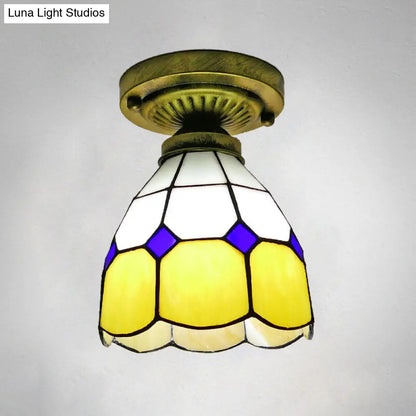 Lámpara de techo semiempotrada DecorBites™ Classic Bell Shade de cristal - 1 cabezal