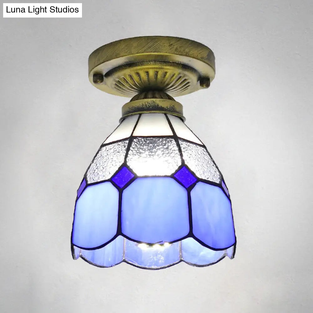 Lámpara de techo semiempotrada DecorBites™ Classic Bell Shade de cristal - 1 cabezal