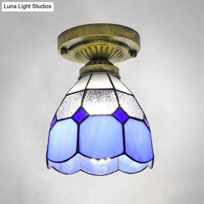 Lámpara de techo semiempotrada DecorBites™ Classic Bell Shade de cristal - 1 cabezal