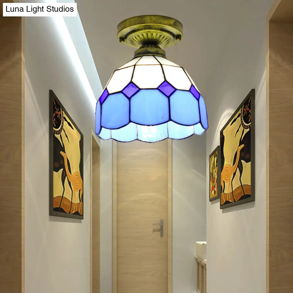 Lámpara de techo semiempotrada DecorBites™ Classic Bell Shade de cristal - 1 cabezal