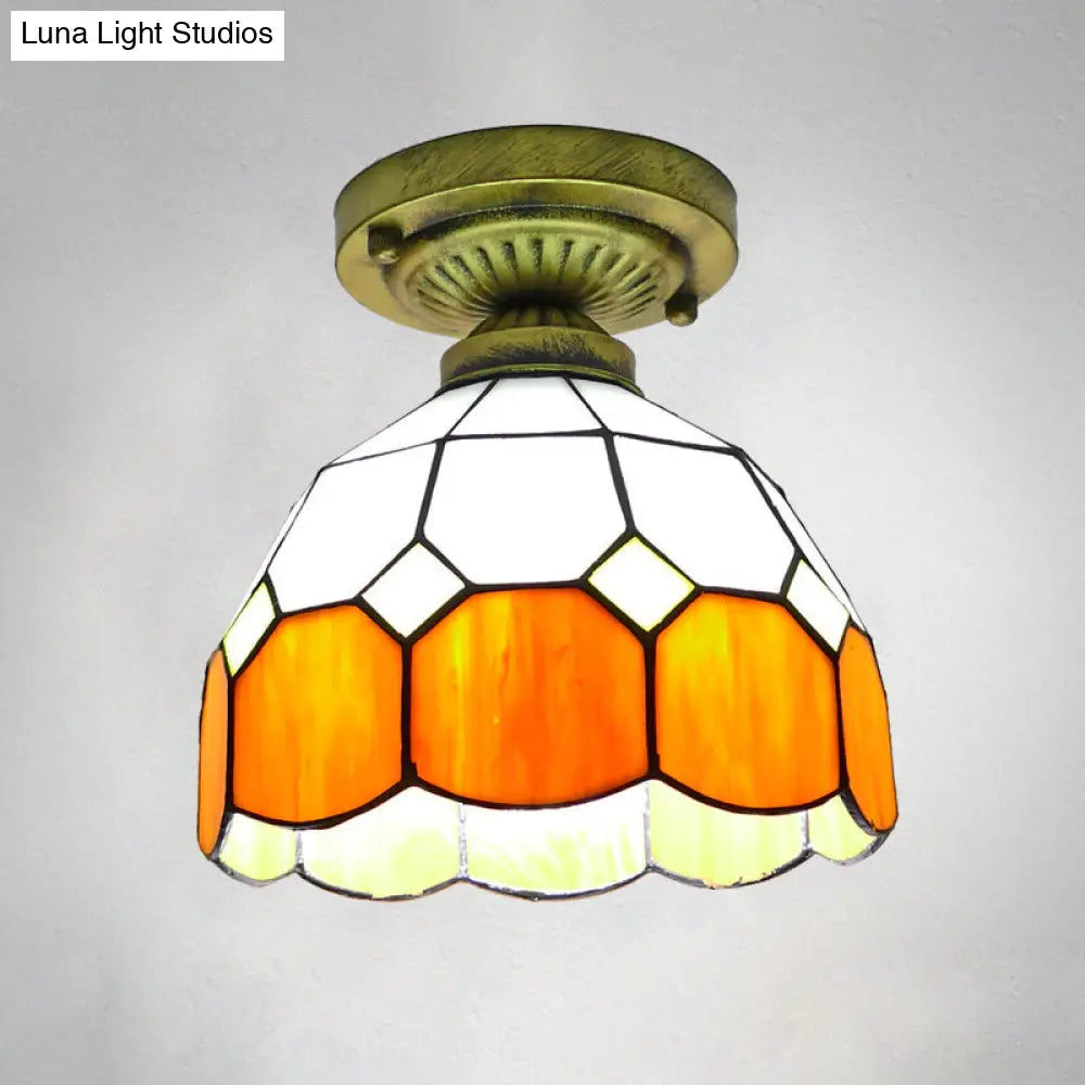 Lámpara de techo semiempotrada DecorBites™ Classic Bell Shade de cristal - 1 cabezal