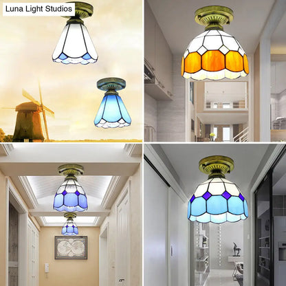 Lámpara de techo semiempotrada DecorBites™ Classic Bell Shade de cristal - 1 cabezal