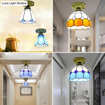 Lámpara de techo semiempotrada DecorBites™ Classic Bell Shade de cristal - 1 cabezal