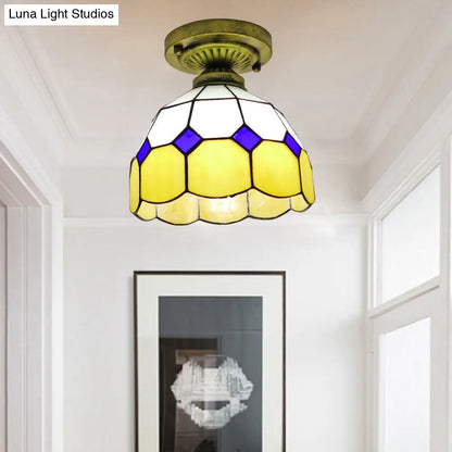 Lámpara de techo semiempotrada DecorBites™ Classic Bell Shade de cristal - 1 cabezal