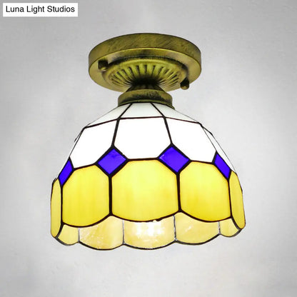 Lámpara de techo semiempotrada DecorBites™ Classic Bell Shade de cristal - 1 cabezal
