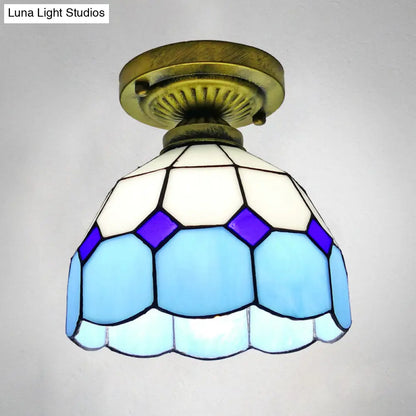 Lámpara de techo semiempotrada DecorBites™ Classic Bell Shade de cristal - 1 cabezal