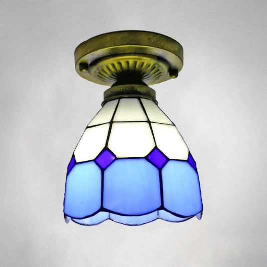 DecorBites™ DecorBites™ Classic Bell Shade Glass Semi Flush Ceiling Light - 1 Head Flush Mount