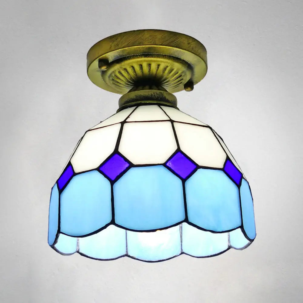 Lámpara de techo semiempotrada DecorBites™ Classic Bell Shade de cristal - 1 cabezal