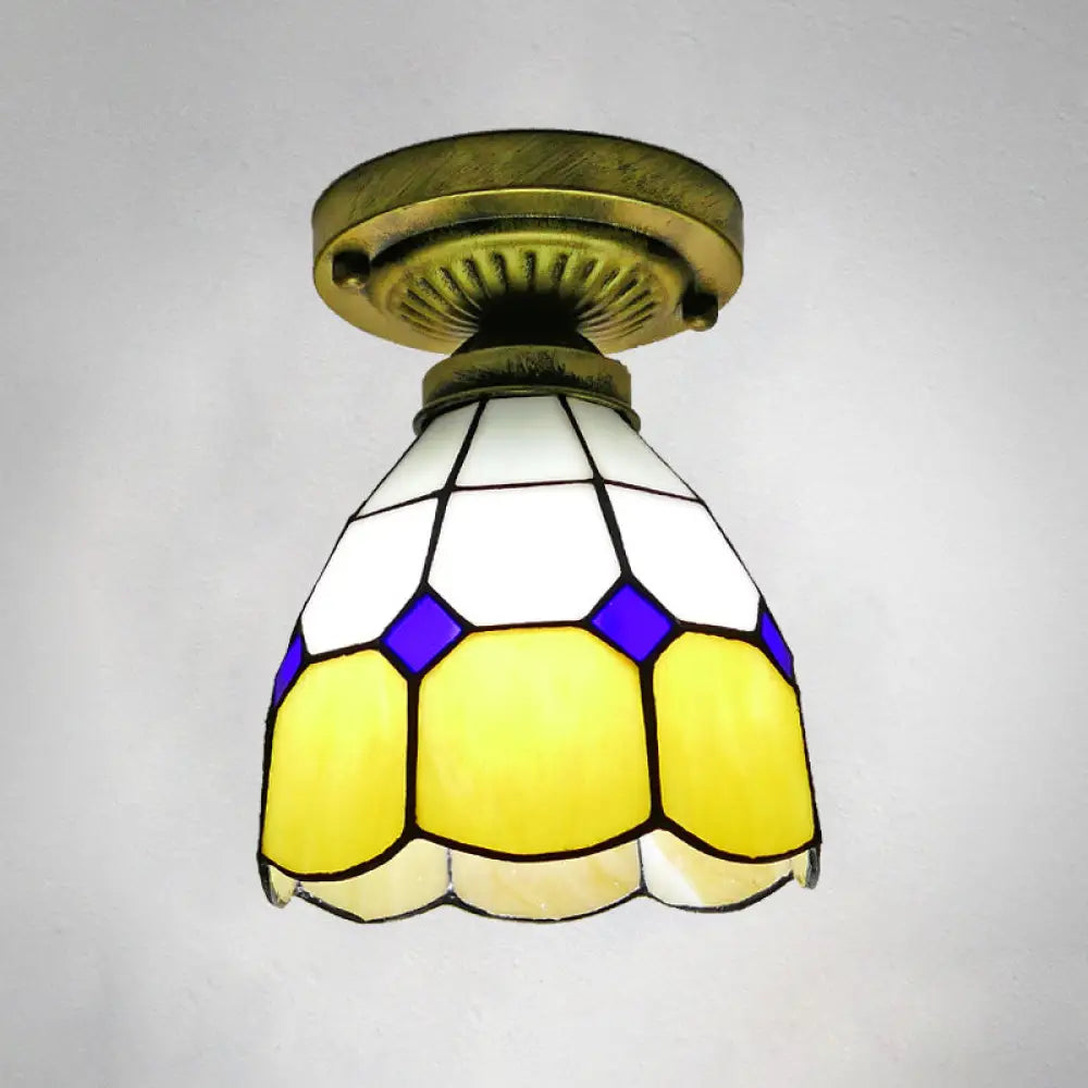 Lámpara de techo semiempotrada DecorBites™ Classic Bell Shade de cristal - 1 cabezal