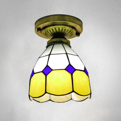 Lámpara de techo semiempotrada DecorBites™ Classic Bell Shade de cristal - 1 cabezal
