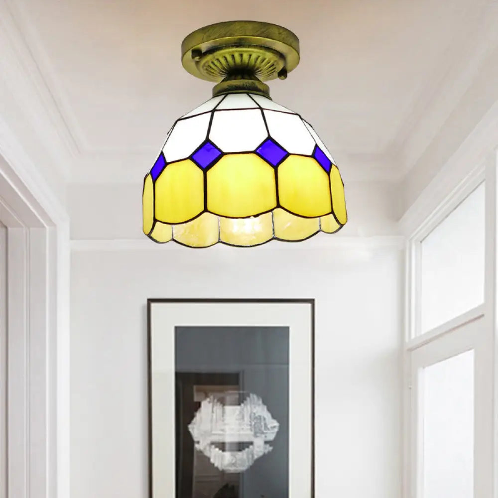 Lámpara de techo semiempotrada DecorBites™ Classic Bell Shade de cristal - 1 cabezal