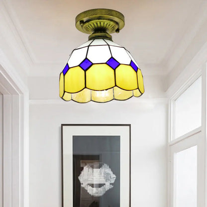 Lámpara de techo semiempotrada DecorBites™ Classic Bell Shade de cristal - 1 cabezal