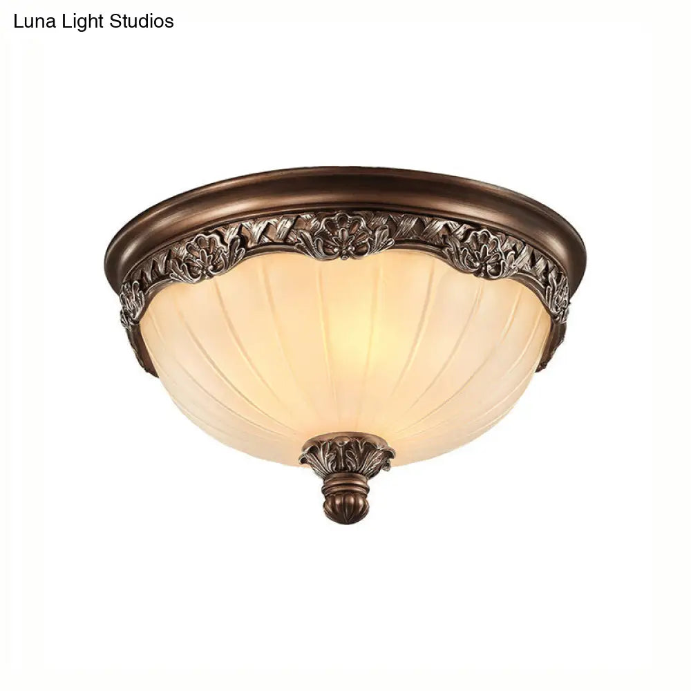 DecorBites™ Classic Black Flush Ceiling Light with Frosted Glass Shade - 3 Lights, 14"/18" Wide