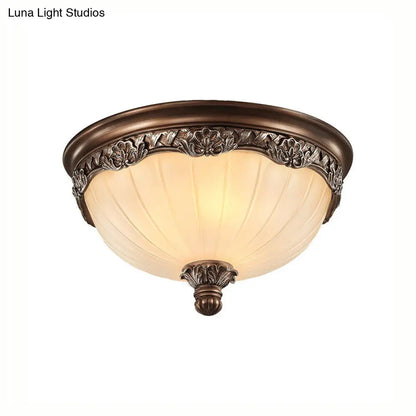 DecorBites™ Classic Black Flush Ceiling Light with Frosted Glass Shade - 3 Lights, 14"/18" Wide