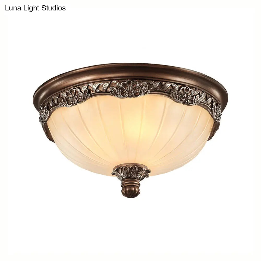 DecorBites™ Classic Black Flush Ceiling Light with Frosted Glass Shade - 3 Lights, 14"/18" Wide