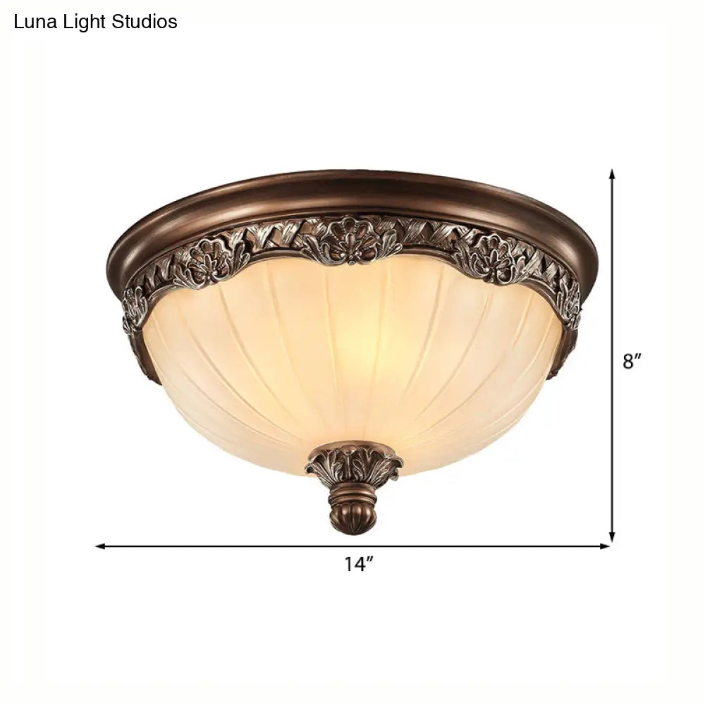 DecorBites™ Classic Black Flush Ceiling Light with Frosted Glass Shade - 3 Lights, 14"/18" Wide