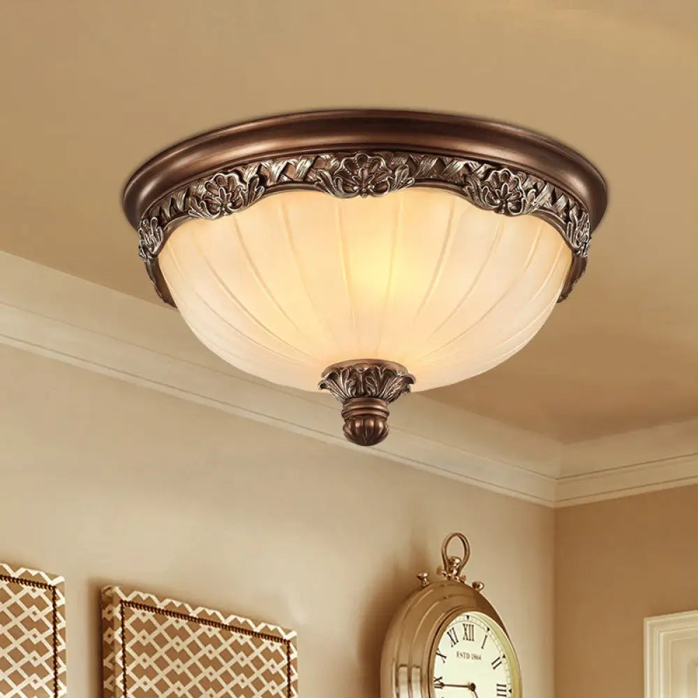 DecorBites™ Classic Black Flush Ceiling Light with Frosted Glass Shade - 3 Lights, 14"/18" Wide