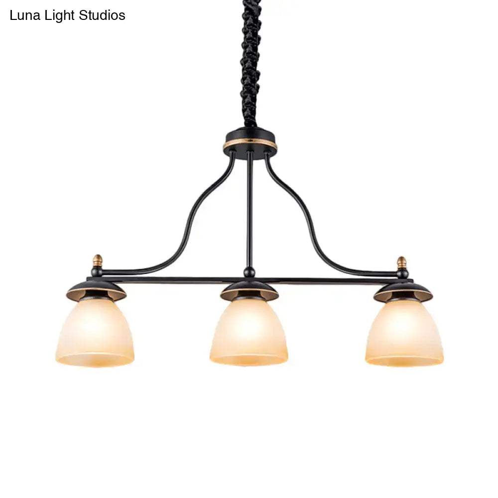 Decorbites black glass barrel pendant light with three frosted glass shades brass accents for living room 220v-240v