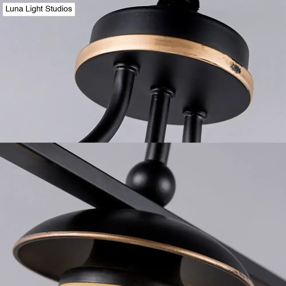 DecorBites black glass barrel pendant light with brass tones vintage design for living room 220v-240v use