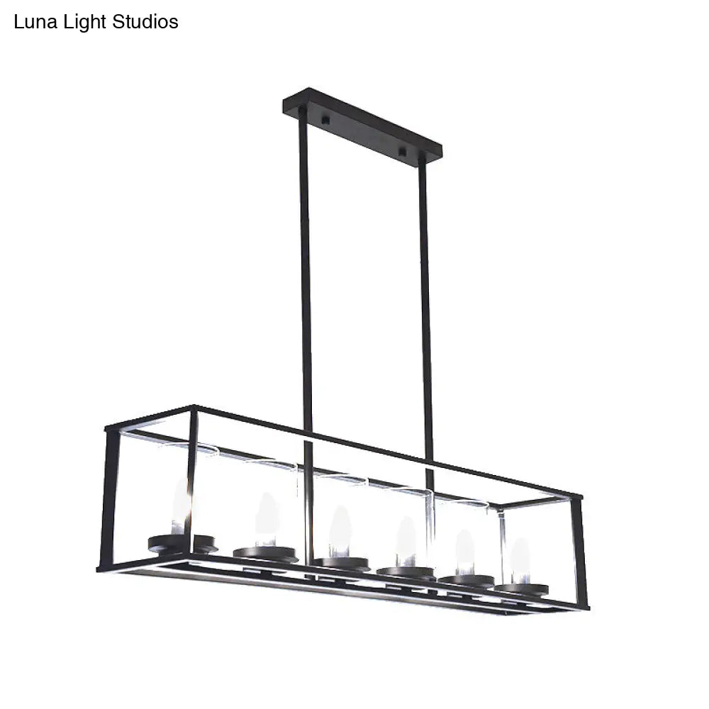 DecorBites™ Classic Black Island Pendant Lights for Dining Room with Clear Glass Shade (5/6 Lights)