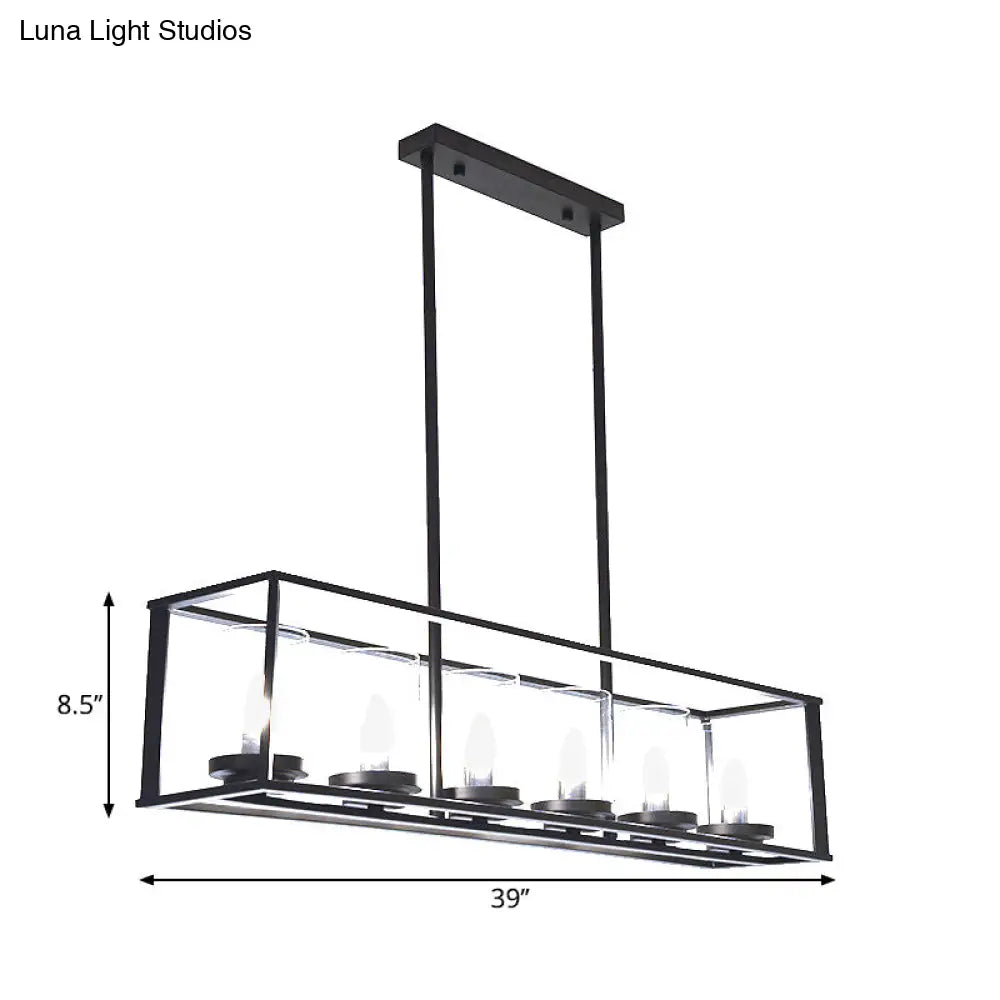 DecorBites™ Classic Black Island Pendant Lights for Dining Room with Clear Glass Shade (5/6 Lights)