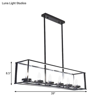 DecorBites™ Classic Black Island Pendant Lights for Dining Room with Clear Glass Shade (5/6 Lights)