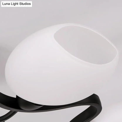 DecorBites™ Classic Black Semi Flush Mount Ceiling Fixture with Bubble White Glass Shades - 6/8/10 Lights for Living Room