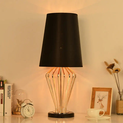 Classic Black/White Table Lamp for Bedroom, Barrel Shape, Traditional Style, 1 Light, 8.5"/12" Wide
