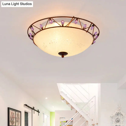 ديكوربايتس™ ديكوربايتس™ مصباح سقف زجاجي مصنفر على شكل وعاء كلاسيكي مع حامل مدمج باللونين الوردي/الأرجواني - مثالي لغرفة المعيشة