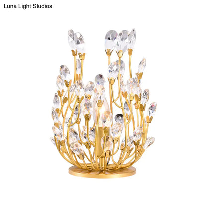 Classic Crystal Drop Table Nightstand Light for Living Room - Silver/Gold Finish, 1-Light