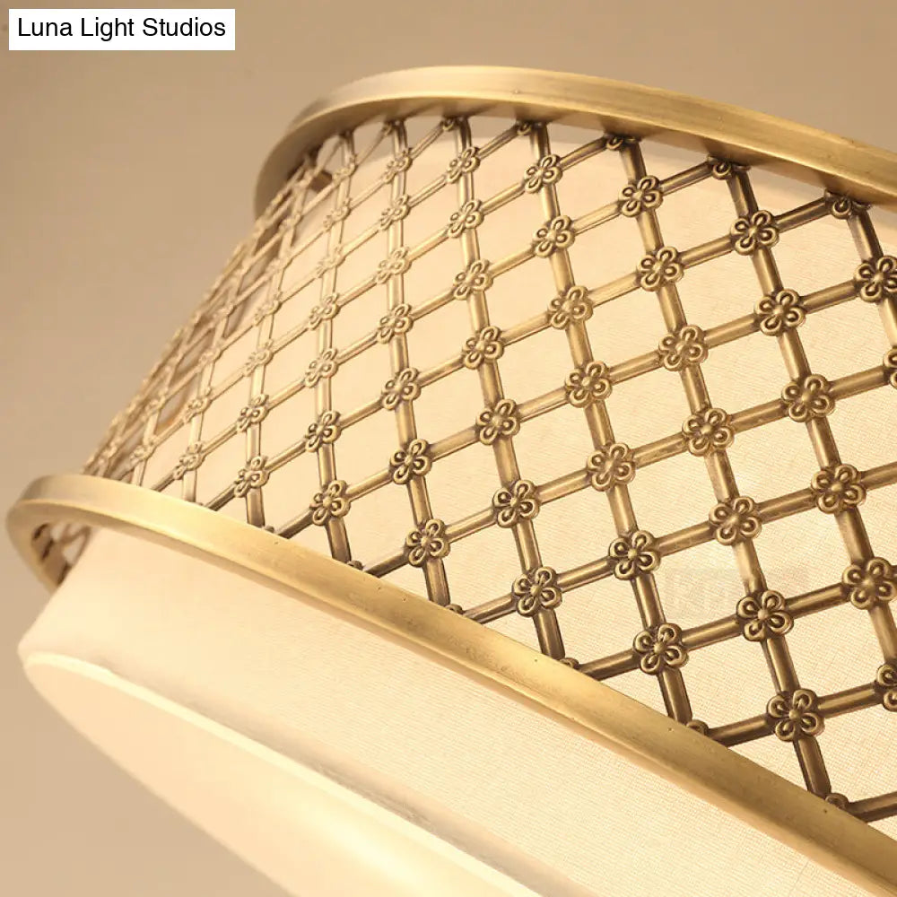 Lámpara de techo DecorBites™ Classic Drum de metal, acabado en latón, 4/5 luces, 40,6 cm/49,5 cm de ancho, para sala de estar.