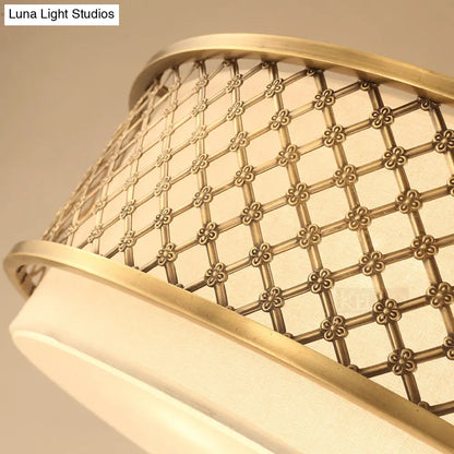 Lámpara de techo DecorBites™ Classic Drum de metal, acabado en latón, 4/5 luces, 40,6 cm/49,5 cm de ancho, para sala de estar.