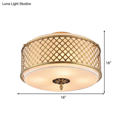 Lámpara de techo DecorBites™ Classic Drum de metal, acabado en latón, 4/5 luces, 40,6 cm/49,5 cm de ancho, para sala de estar.