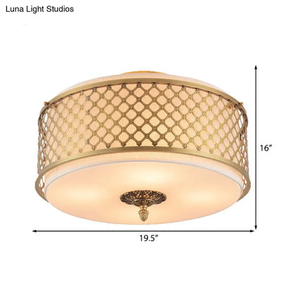 Lámpara de techo DecorBites™ Classic Drum de metal, acabado en latón, 4/5 luces, 40,6 cm/49,5 cm de ancho, para sala de estar.