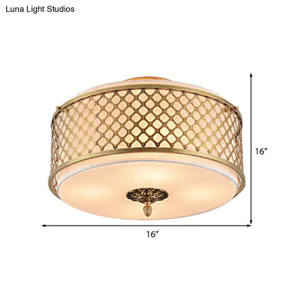 Lámpara de techo DecorBites™ Classic Drum de metal, acabado en latón, 4/5 luces, 40,6 cm/49,5 cm de ancho, para sala de estar.