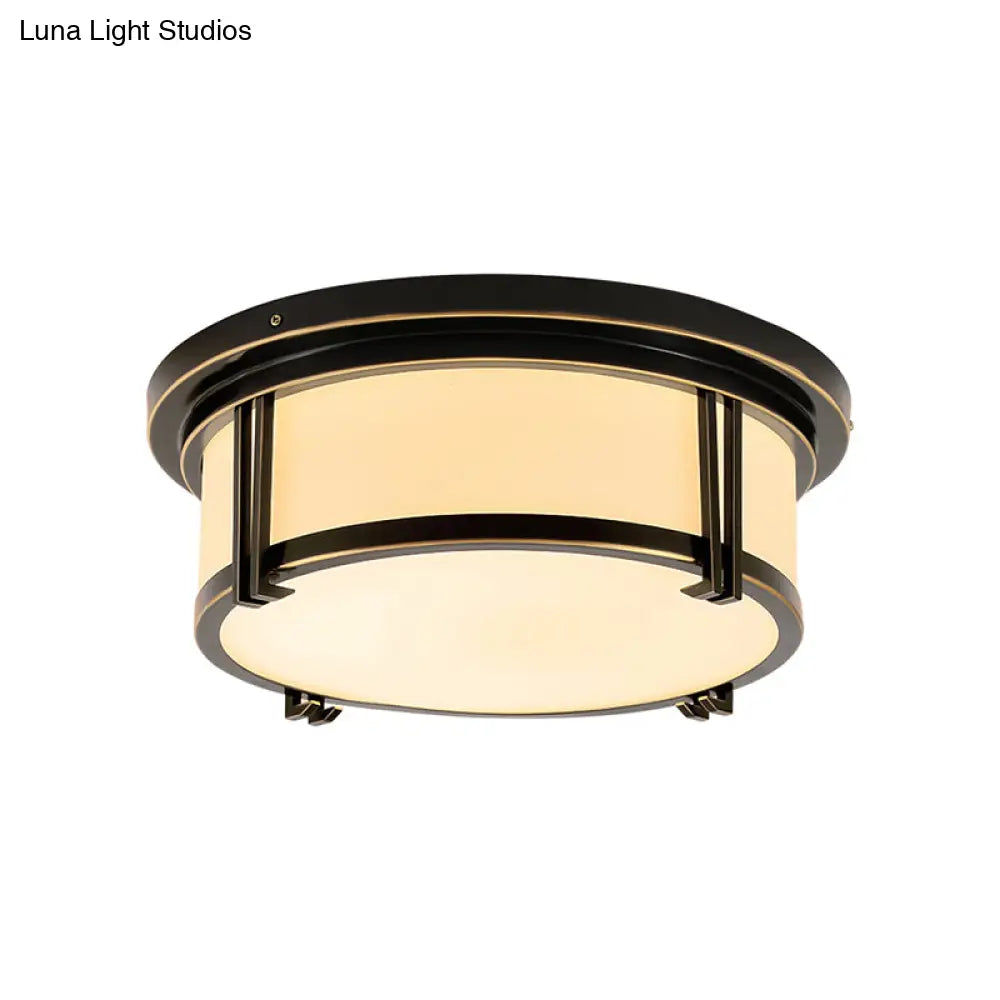 ديكوربايتس™ مصباح LED كلاسيكي من ديكوربايتس™ بزجاج مصنفر - لمسة نهائية سوداء/نحاسية - إضاءة دافئة/بيضاء - تركيب مثالي لإضاءة السقف في غرفة المعيشة