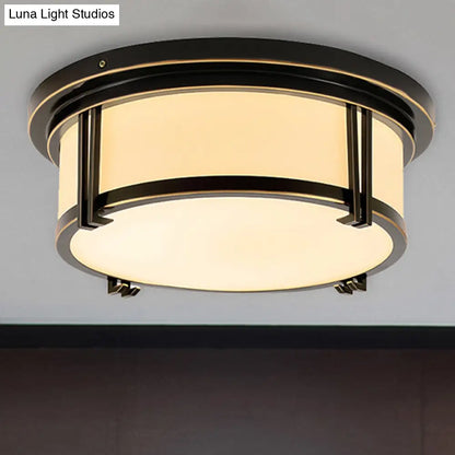 ديكوربايتس™ مصباح LED كلاسيكي من ديكوربايتس™ بزجاج مصنفر - لمسة نهائية سوداء/نحاسية - إضاءة دافئة/بيضاء - تركيب مثالي لإضاءة السقف في غرفة المعيشة