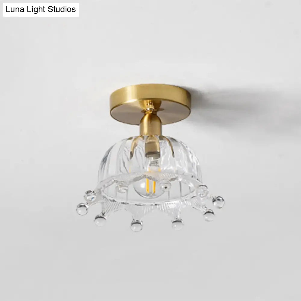 DecorBites™ Classic Glass Ceiling Light Fixture w/ Brass Lamp Holder for Corridors