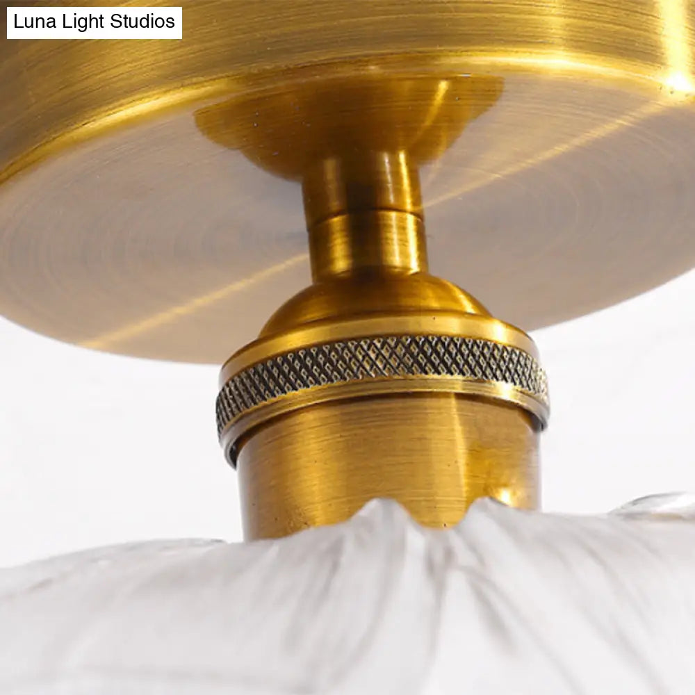 DecorBites™ Classic Glass Ceiling Light Fixture w/ Brass Lamp Holder for Corridors