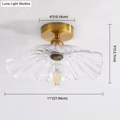 DecorBites™ Classic Glass Ceiling Light Fixture w/ Brass Lamp Holder for Corridors