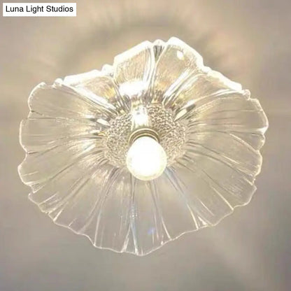 DecorBites™ Classic Glass Ceiling Light Fixture w/ Brass Lamp Holder for Corridors