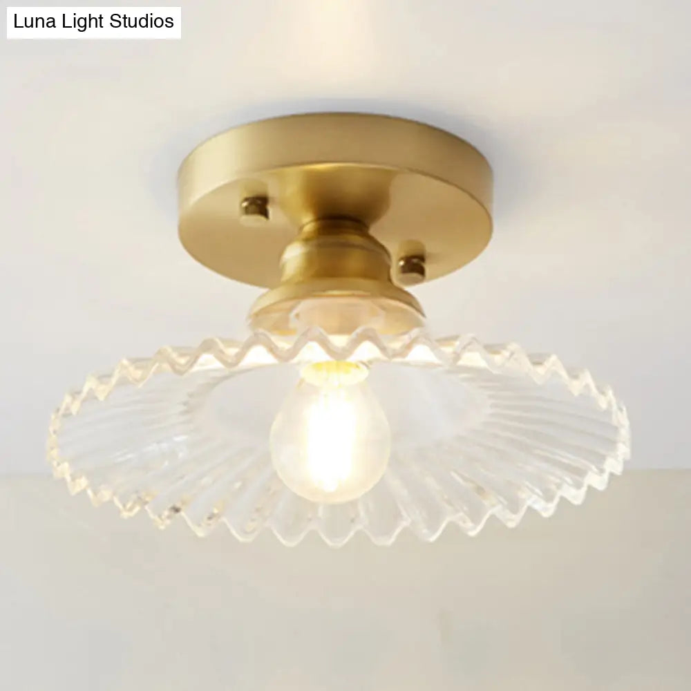 DecorBites™ Classic Glass Ceiling Light Fixture w/ Brass Lamp Holder for Corridors