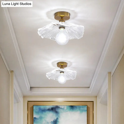 DecorBites™ Classic Glass Ceiling Light Fixture w/ Brass Lamp Holder for Corridors