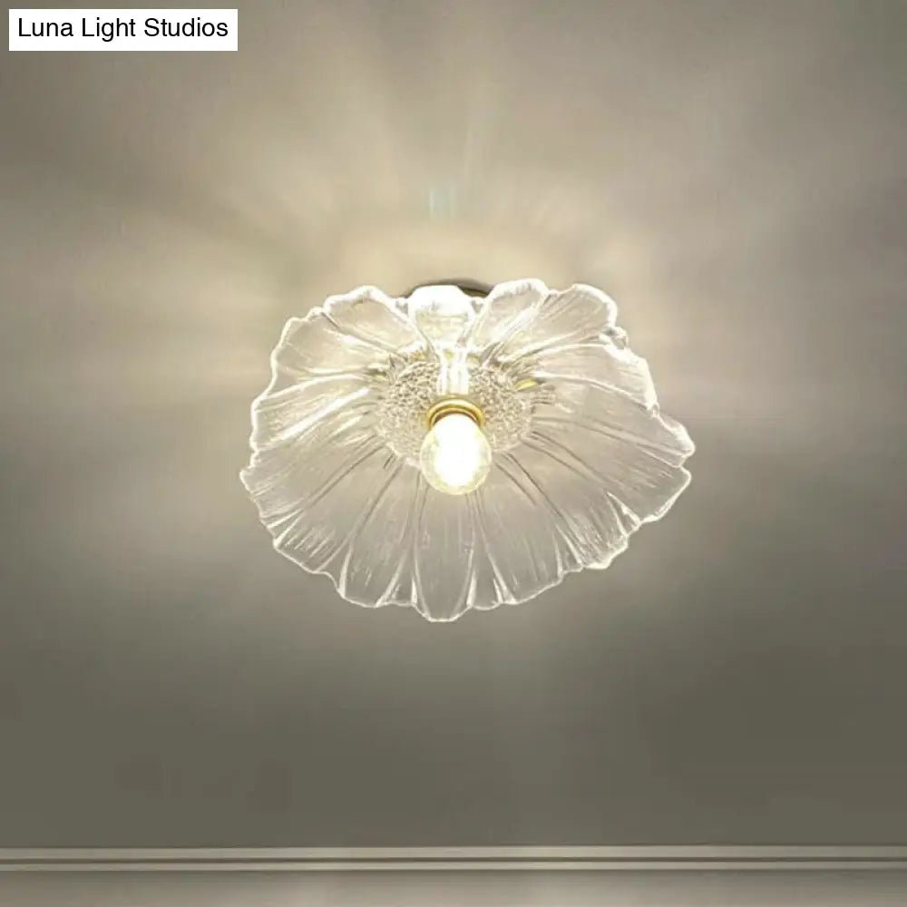 DecorBites™ Classic Glass Ceiling Light Fixture w/ Brass Lamp Holder for Corridors