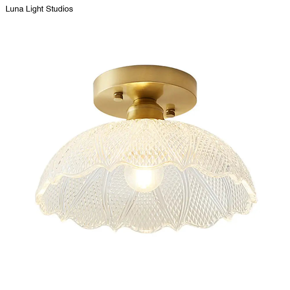 DecorBites™ Classic Glass Ceiling Light Fixture w/ Brass Lamp Holder for Corridors