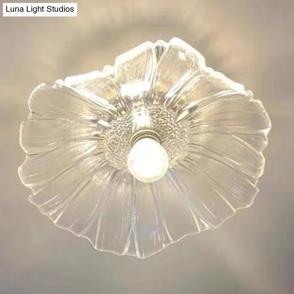 DecorBites™ Classic Glass Ceiling Light Fixture w/ Brass Lamp Holder for Corridors