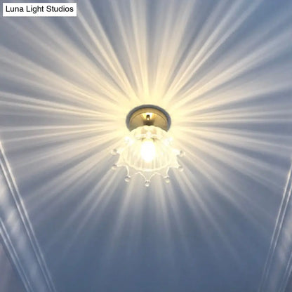 DecorBites™ Classic Glass Ceiling Light Fixture w/ Brass Lamp Holder for Corridors