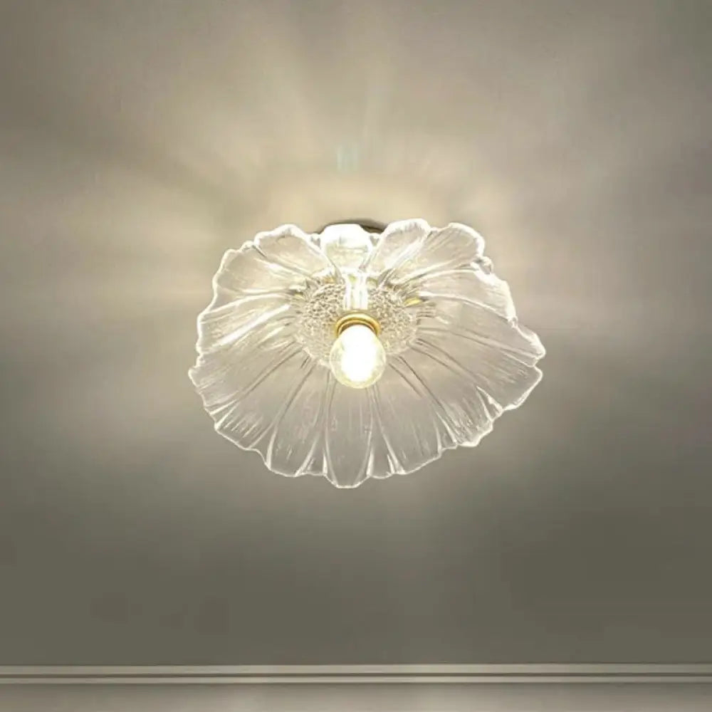 DecorBites™ Classic Glass Ceiling Light Fixture w/ Brass Lamp Holder for Corridors