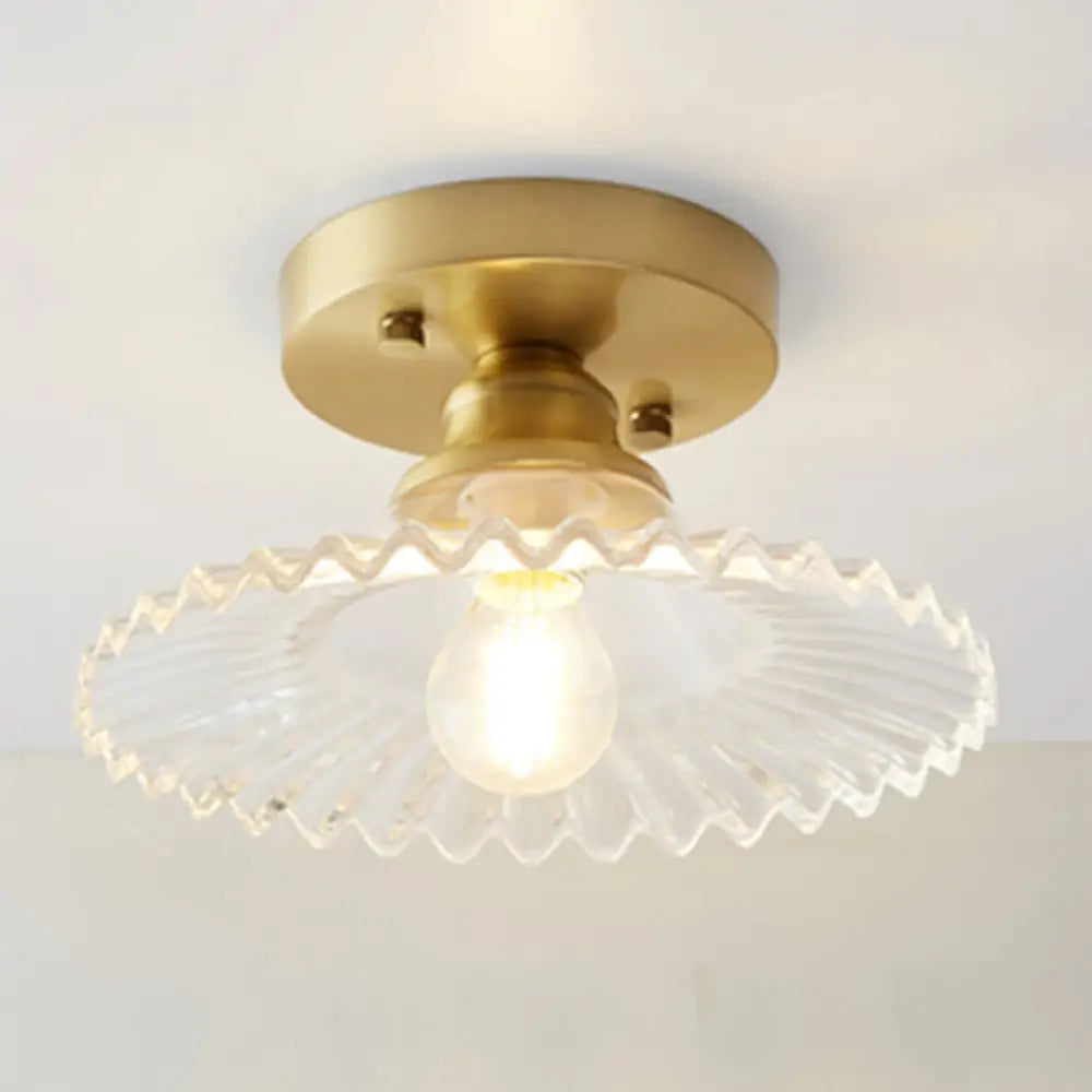 DecorBites™ Classic Glass Ceiling Light Fixture w/ Brass Lamp Holder for Corridors